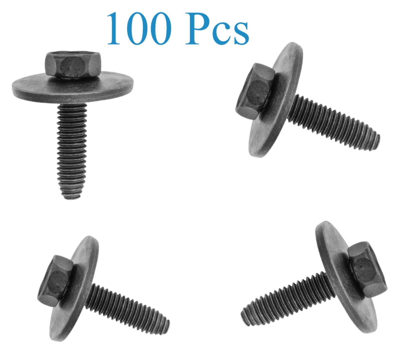 100 Pcs Hex Head Sems M6-1.0 x 25mm Compatible with G.M 11503982