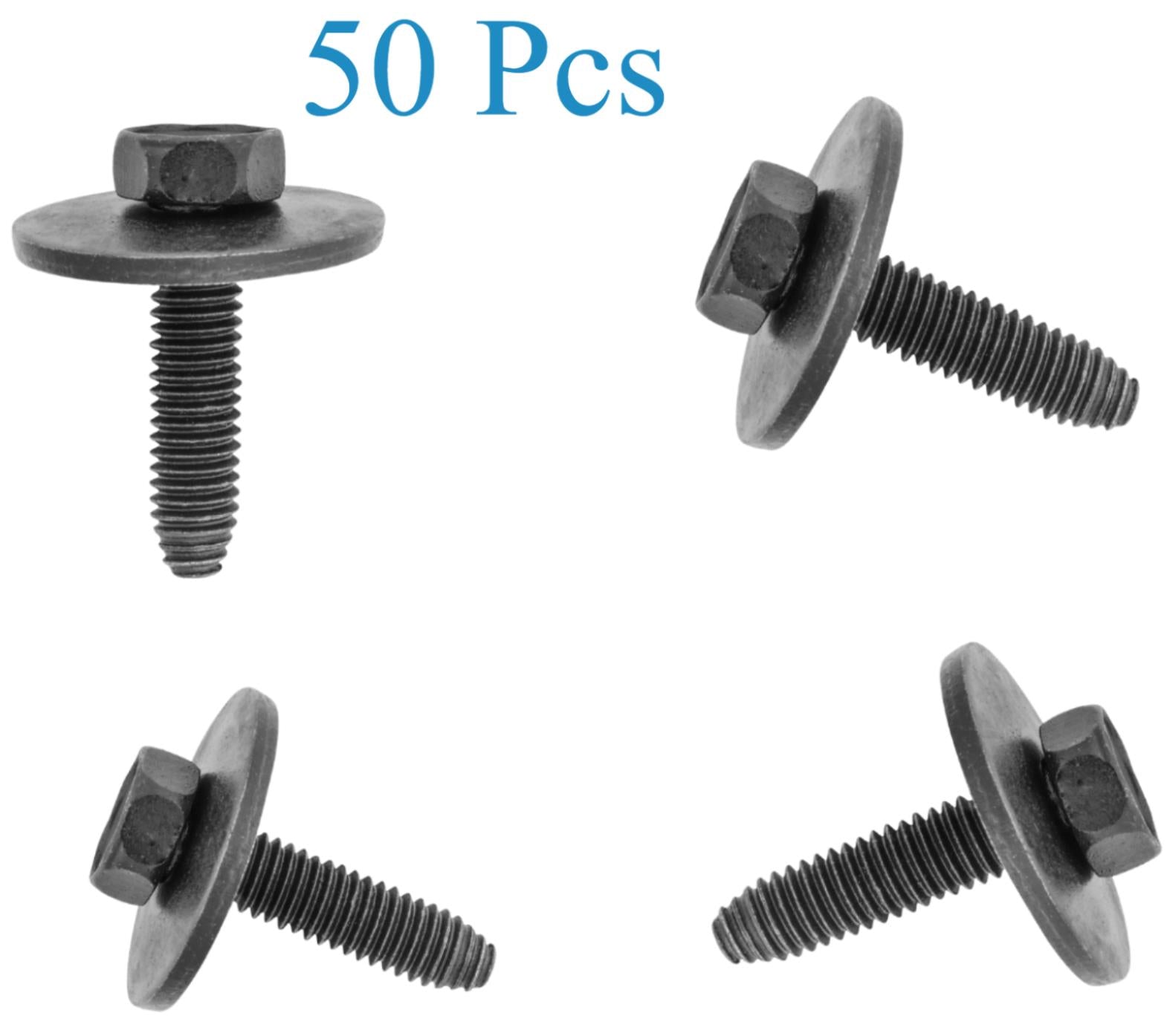 50 Pcs Hex Head Sems M6-1.0 x 25mm Compatible with G.M 11503982