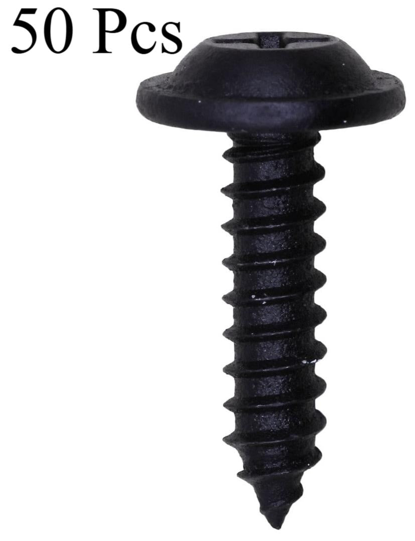 50 Pcs Flat Washer Head Tapping Screw 10 x 3/4 Black