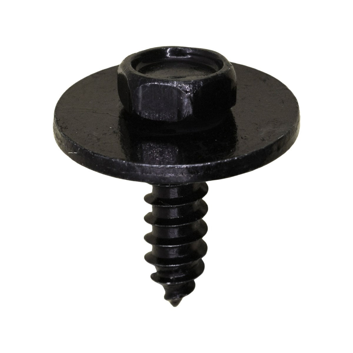 25 Pcs Tapping Screw Hex Head Sems Black