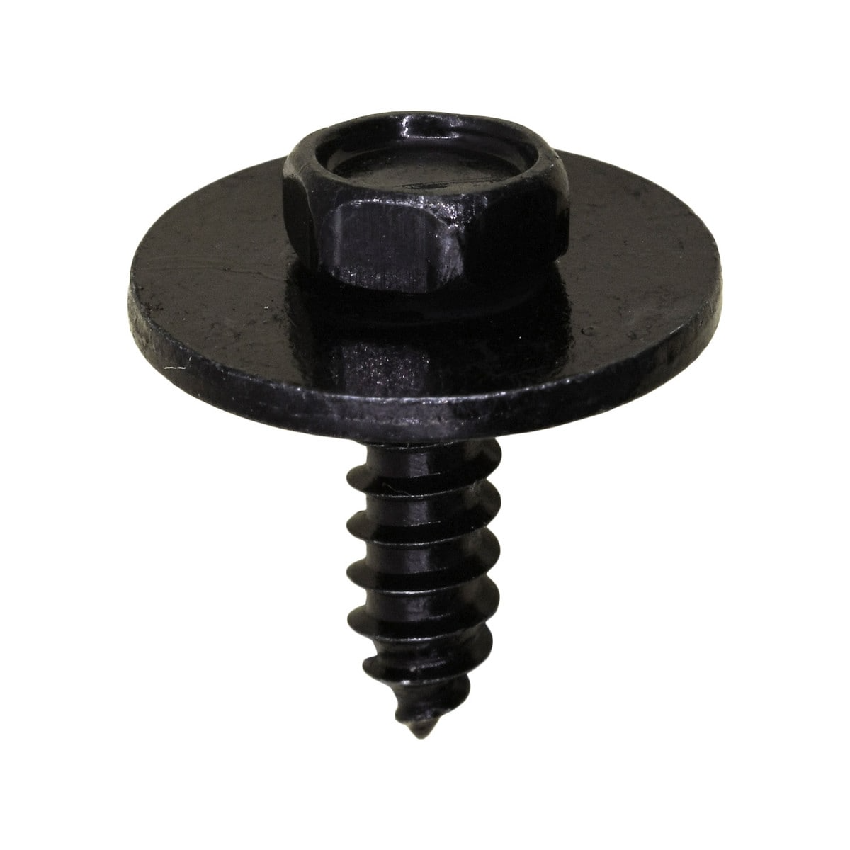 100 Pcs Tapping Screw Hex Head Sems Black