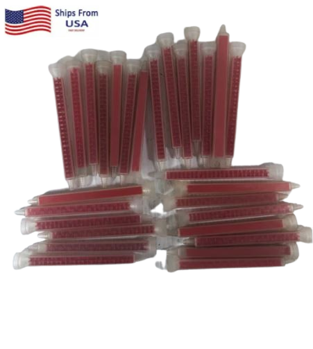 50Pcs  Mixing Nozzles Adhesive Long Red Tips Compatibles With Fusor Product 401