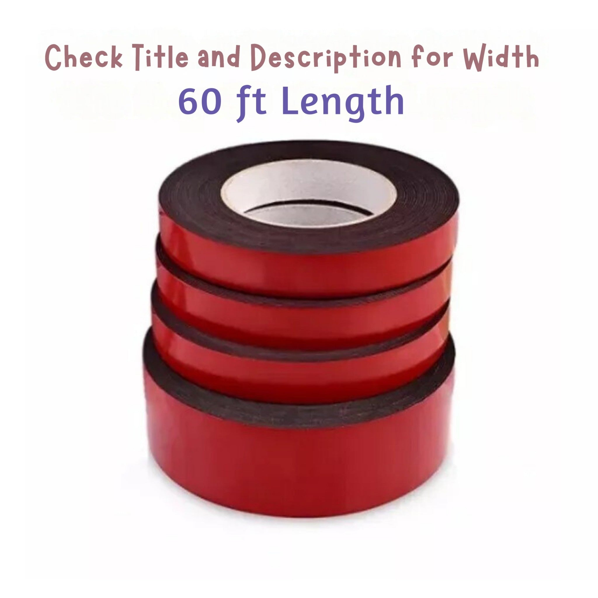 10Pcs Double Sided 3/16 inch 60 ft Acrylic Foam Tape Auto Car Truck Trim Molding