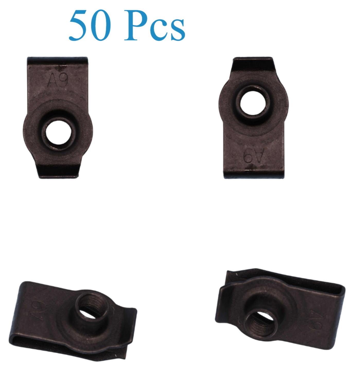 50 Pcs Extruded U-Nut M6-1.0 Screw Size Compatible with GM 11503957