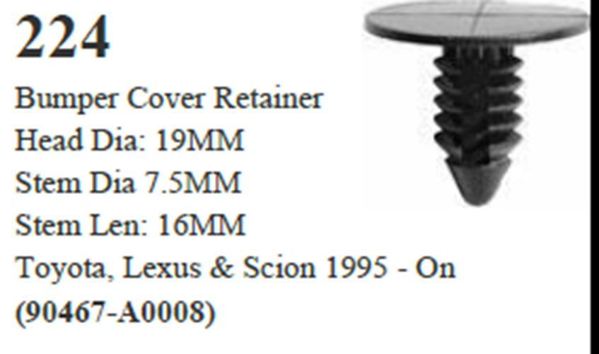 100 Pcs Bumper Cover Fastener Retainer