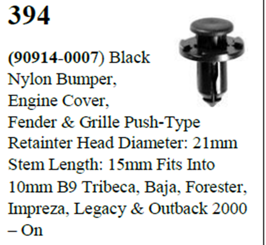 25 Pcs Fender & Grille Push-type