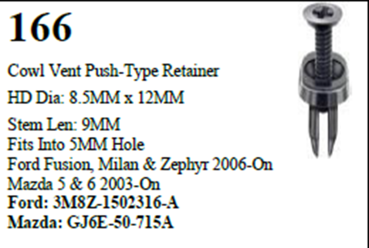 50 Pcs Cowl Vent Push-type Retainer Clip